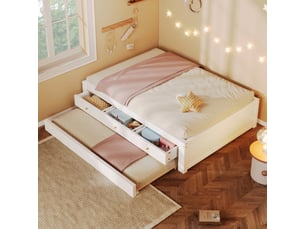 Lit avec rangement 90x200 cm <strong>MODERNLUXE</strong> <strong></strong> coloris blanc