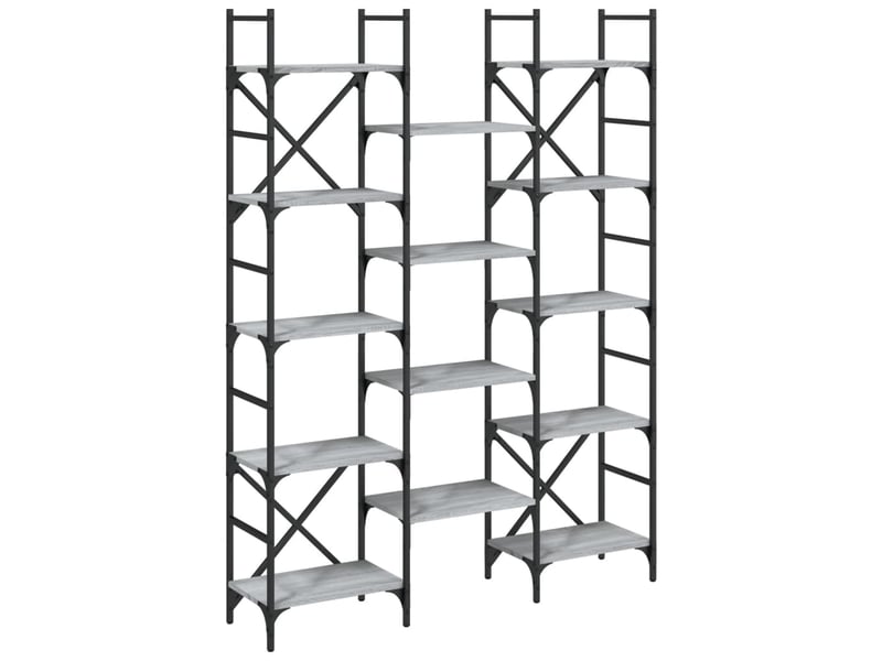  Bibliothèque, meuble de rangement salon sonoma gris 127,5x28,5x172,5 cm bois d'ingénierie  - Conforama A