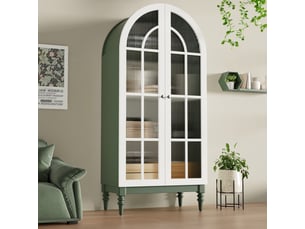 Vitrine coloris vert 4 étagère(s) Fay Lum - 76 cmx165 cm