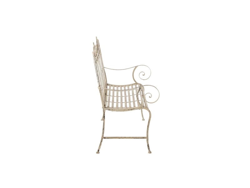  Banc de jardin en métal fabien 123cm blanc cassé  - Conforama C