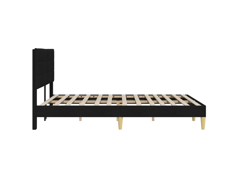  Lit double- lit adulte -  cadre de lit avec tête de lit noir 120 x 190 cm tissu  - Conforama D