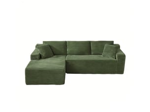Canapé d'angle compressé gauche fixe <strong>MODFU</strong> <strong></strong> 3 places Velours vert
