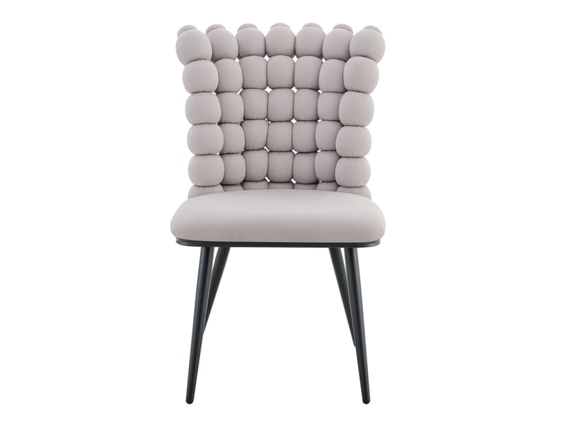  Chaises de salle à manger en velours lot de 2 54x48x88 cm pieds en métal noir gris clair  - Conforama A