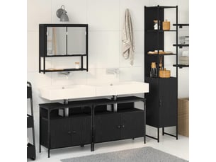 Ensemble de mobilier de salle de bain 4 pièces chêne noir cf64547