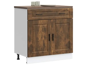 Meuble de rangement, armoire de cuisine porto chêne fumé bois d'ingénierie shl6877