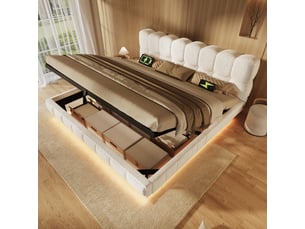 Lit coffre 180x200 cm <strong></strong> <strong>Fay Lum</strong> coloris beige