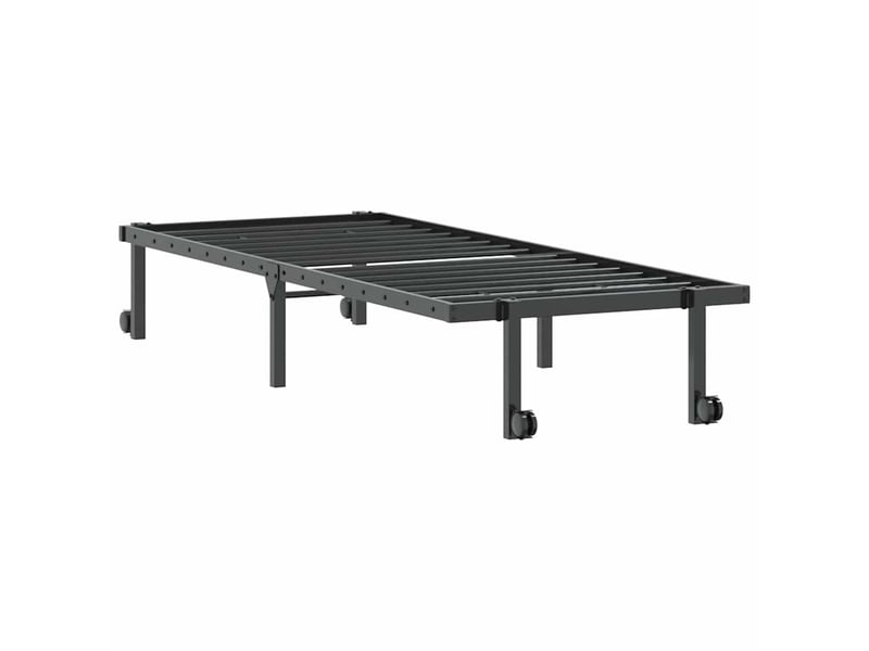 Lit simple- lit adulte - cadre de lit sans matelas pliable noir 80x200 cm acier - Conforama D