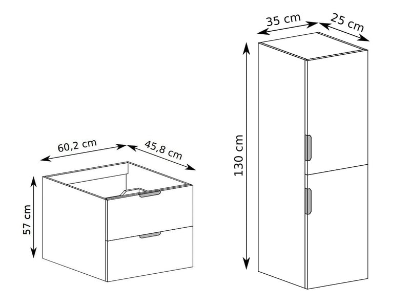 Ensemble meuble sous vasque et colonne novo l.60 cm effet noyer warmia - Conforama C