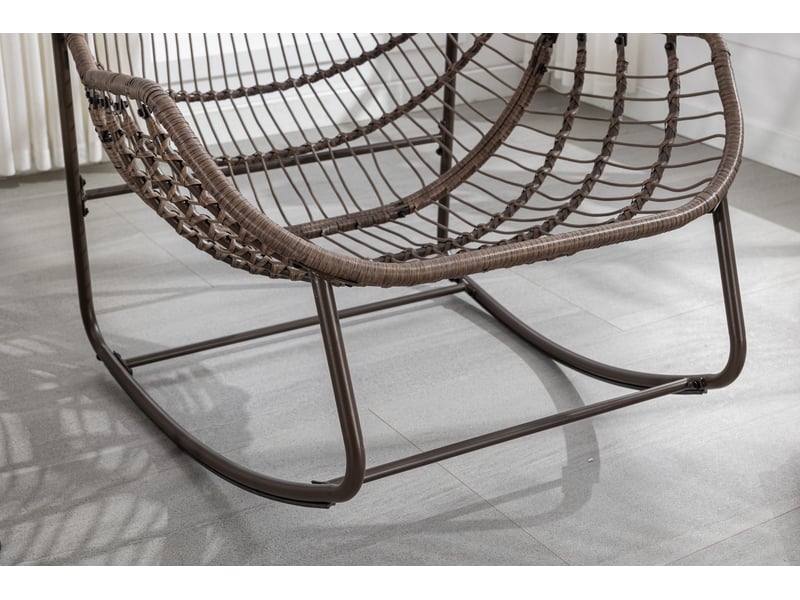  Fauteuil à bascule d'extérieur avec structure en acier, bleu marine W2021P459125 - Conforama D