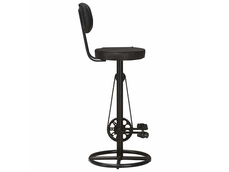  Lot de 2 tabouret de bar, chaise de bar noir cuir de chèvre véritable  - Conforama D