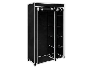 Garde-robe, armoire de rangement pliable noir 110x45x175 cm