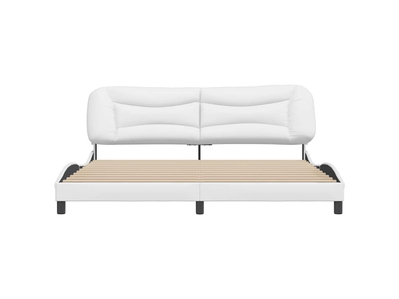 Lit adulte, lit double, cadre de lit sans matelas hvar blanc 200x200cm similicuir cf14772  - Conforama D