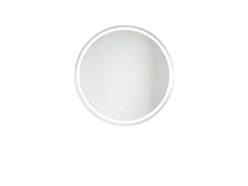  Miroir de salle de bains rond led ø 80 cm, tactile, antibuée et dimmable, argent  - Conforama A