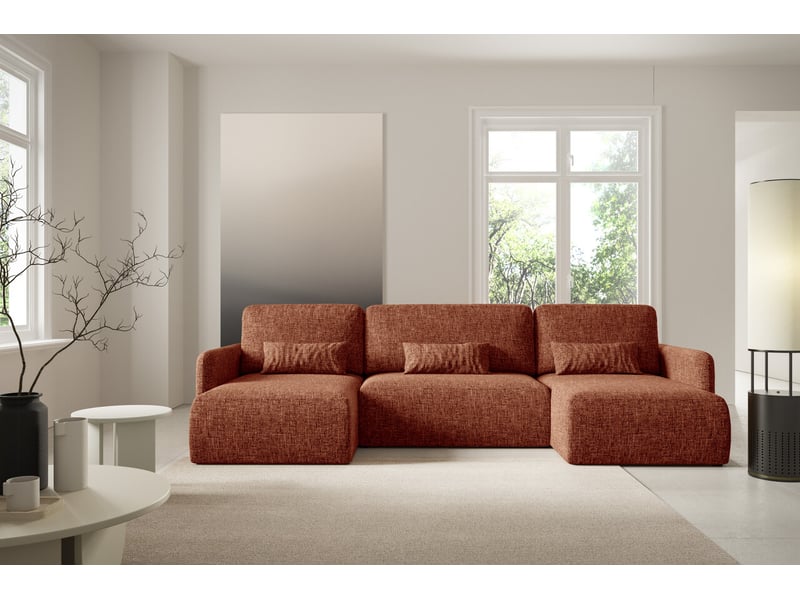  Canapé d'angle convertible livello u orange  - Conforama B