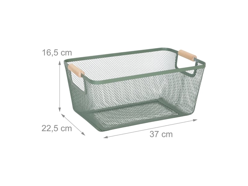  Panier de rangement rectangulaire design moderne 16,5 x 37 x 22,5 cm pratique et décoratif en métal noir 13_0013442  - Conforama B