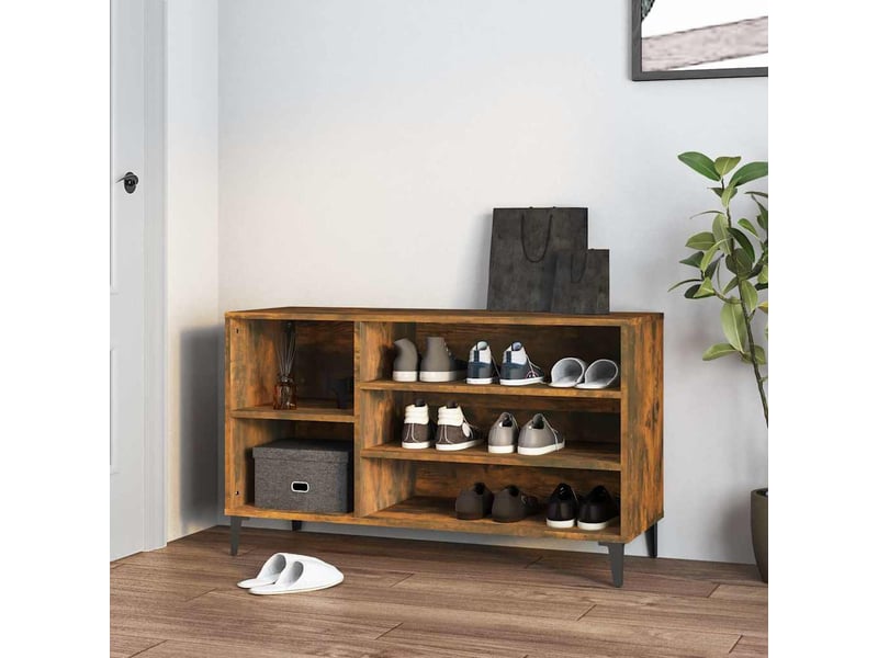  Meuble à chaussure, armoire à chaussures chêne fumé 102x36x60 cm bois d'ingénierie shl4517  - Conforama B