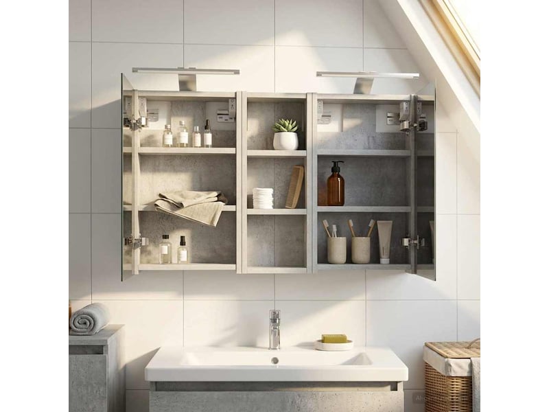  Ensemble de meubles de salle de bain 3 pcs 80x10.5x50 cm shl4523  - Conforama D