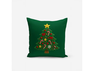 Housse de coussin de noël en polyester décoré 40x135 skifer - vert foncé