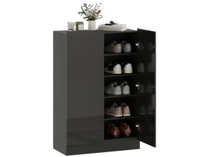 Meuble à chaussures 20 paires armoire à chaussures à haute brillance 5 niveaux étagères réglables 72x34,5x103cm noir