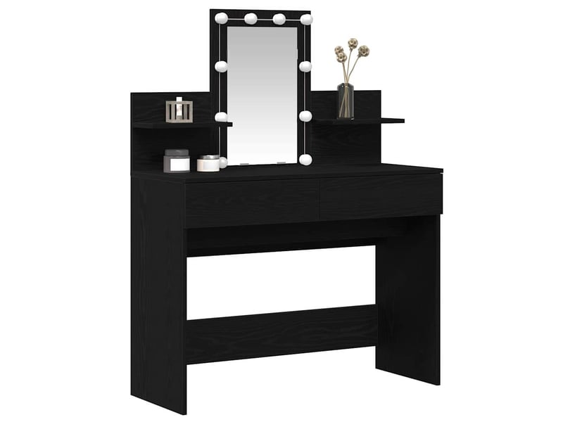  Coiffeuse, table de toilette chêne noir 100x40x130 cm shl4645  - Conforama C