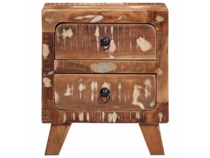 Lot de 2 table de chevet - cabinet de chevet - table de nuit 40x32x46 cm bois massif de récupération