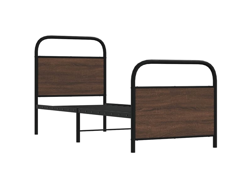  Lit simple- lit adulte -  cadre de lit sans matelas 80x200cm chêne marron bois ingénierie  - Conforama B