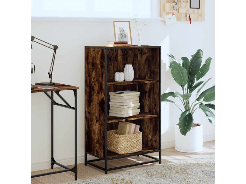  Bibliothèque, étagère de rangement chêne fumé 60x35x107,5 cm bois d'ingénierie  - Conforama C