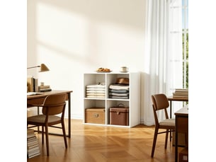 Bibliotheque coloris blanc 4 étagère(s) <strong>FLORAGRACE</strong> <strong></strong> - 29.5 cm x 60 cm