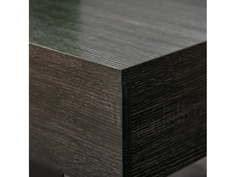  Table basse avec 1 tiroir et étagères ouvertes, style moderne, pour salon, en panneau de particules, gris foncé  - Conforama E