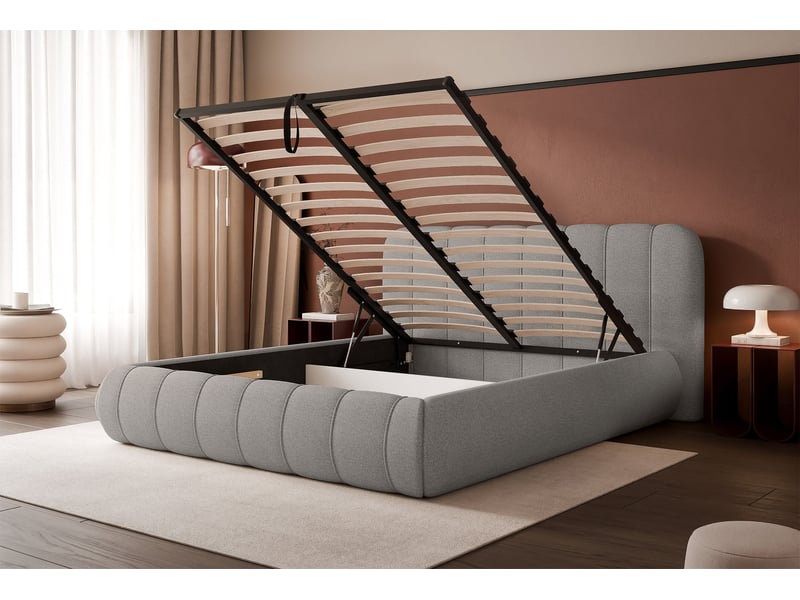 Selsey malunna - lit rembourré - 180x200 cm - chenille gris Malunna - Conforama D