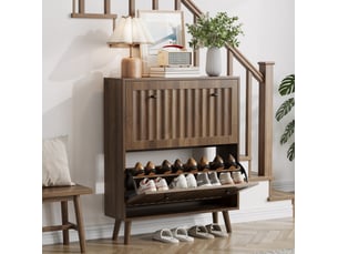 Meuble à chaussures 16 paire(s)  <strong>VIVRYN</strong>  <strong></strong> coloris bois foncé