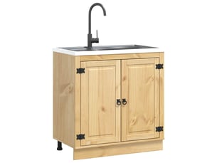 Armoire rectangulaire style moderne rangement grande capacité 80 x 46 x 81 cm en pin massif miel 02_0058899