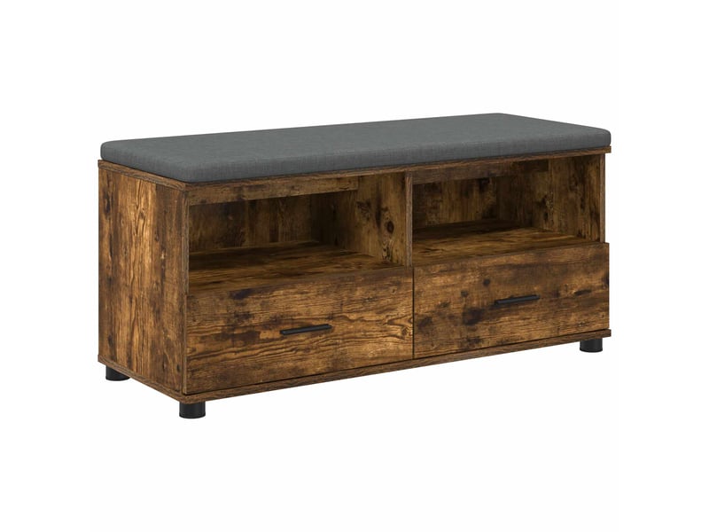  Banc d'entrée, banc interieur chêne fumé 100x38x46 cm  - Conforama A