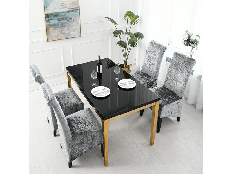  Housse de chaise de salle à manger élastique monobloc, en velours mélangé, amovible, blanche, dimensions 35 x 44 cm x42 cm XLH-ZLS-009286ZLS - Conforama C