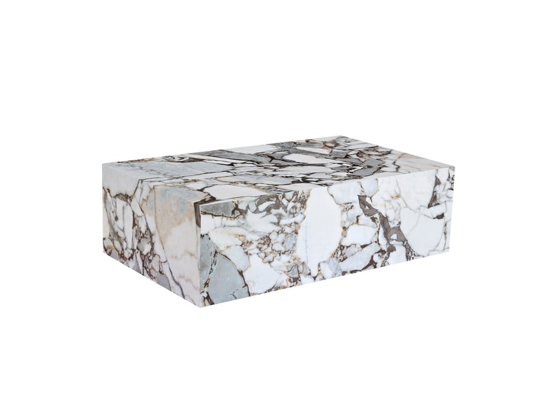  Table basse rectangulaire effet marbre blanc, mdf, 90x50x30 cm, sans montage  - Conforama E