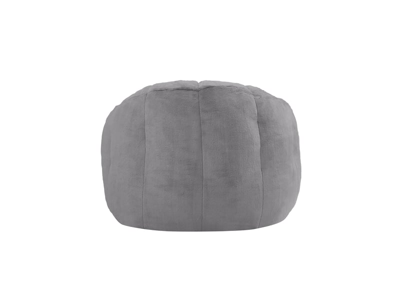  Fauteuil pouf fleur 105x105x70 cm avec repose-pieds gris clair  - Conforama D
