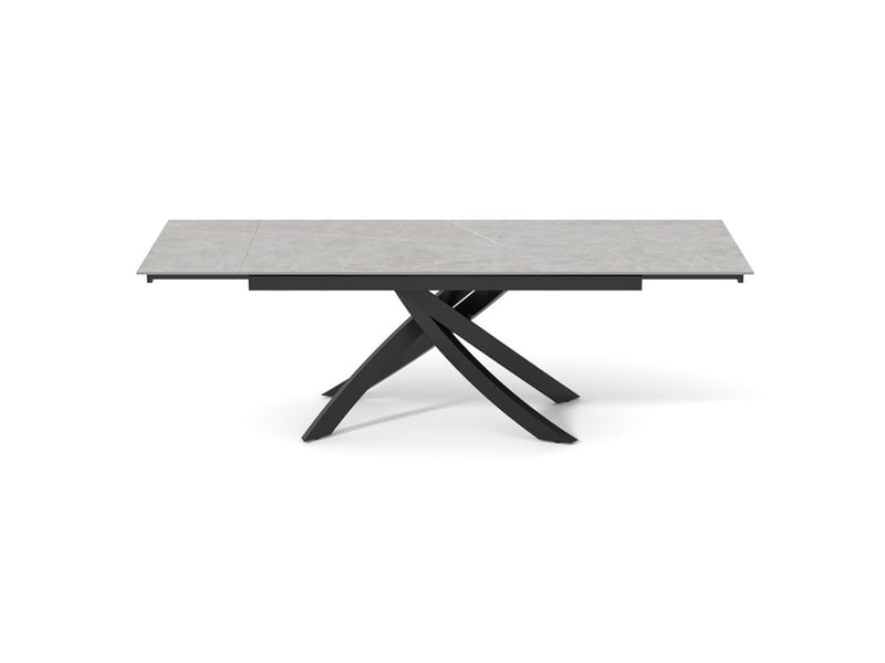 Table extensible 160 à 240 cm céramique gris marbré pied entrecroisé - arizona 11  - Conforama D