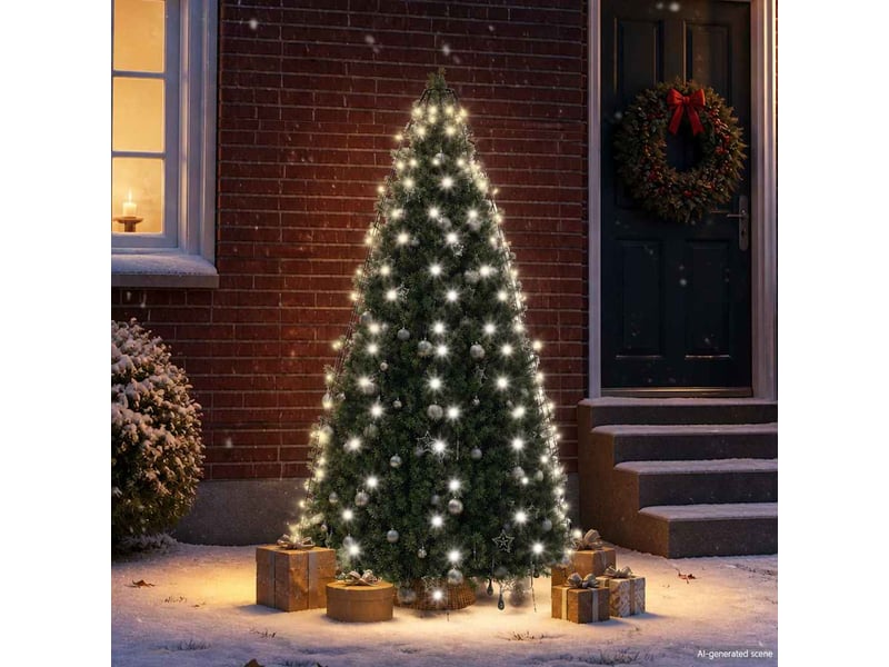  Guirlande lumineuse d'arbre de noël 180 led blanc froid 180 cm cf62420  - Conforama C
