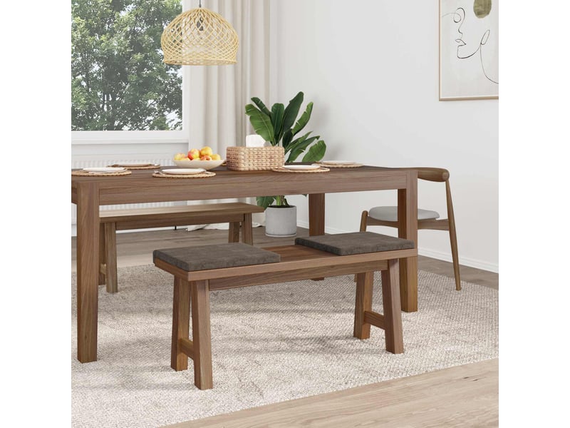 Lot de 4 coussins de banc, coussins d'assise, coussins pour chaisecanapé tissu en suède synthétique gris foncé cf52580 - Conforama C