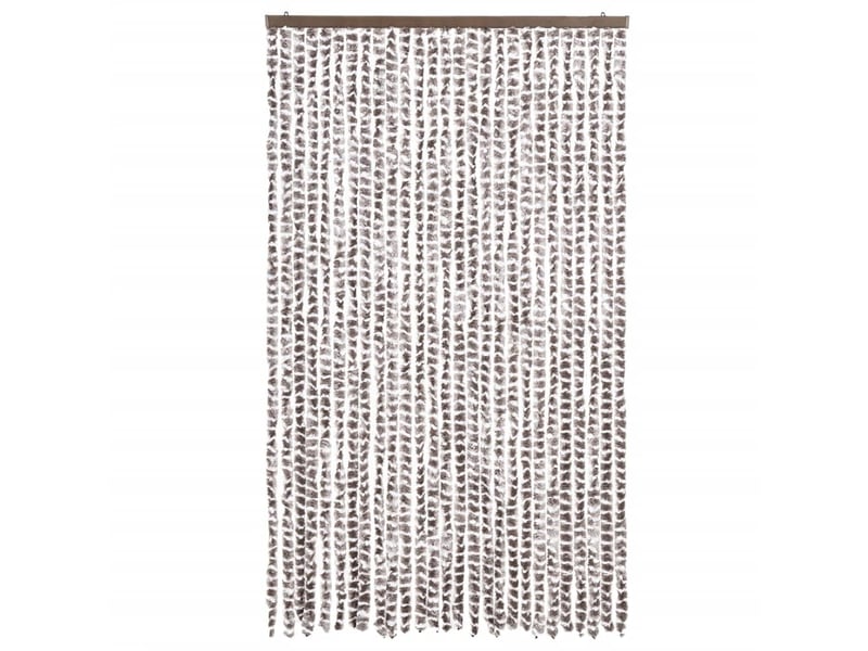  Rideau anti-mouches, moustiquaire taupe et blanc 118x220 cm chenille cf43581  - Conforama C