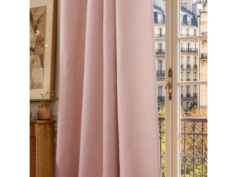 Lot de 2 rideaux à œillets 140 x 240 cm victoria fils teints jacquard - Conforama E