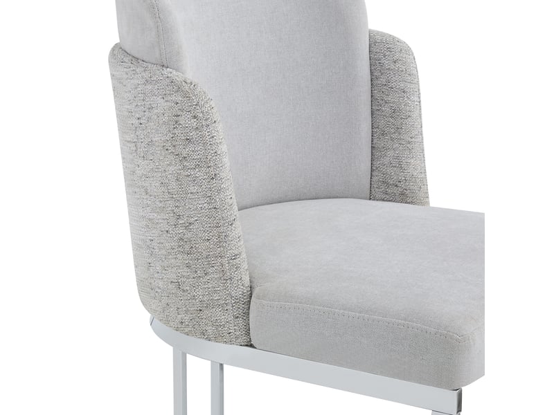  Lot de 2 chaises de salle à manger,61,5x53,5x86 cm,chenille,gris clair argenté  - Conforama D