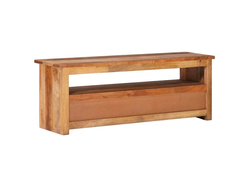  Meuble tv - banc tv - meuble de rangement 118x30x40 cm bois massif  - Conforama D