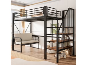 Lit mezzanine 90x200 cm SOGEU   coloris noir
