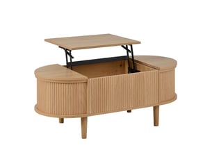 Table basse ovale coloris bois clair <strong></strong> <strong></strong> - 48 cmx100 cm