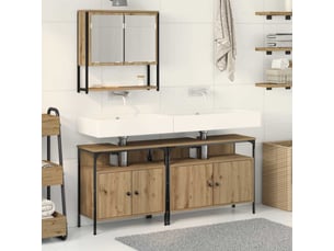 Ensemble de mobilier de salle de bain 3 pièces marron cf64478