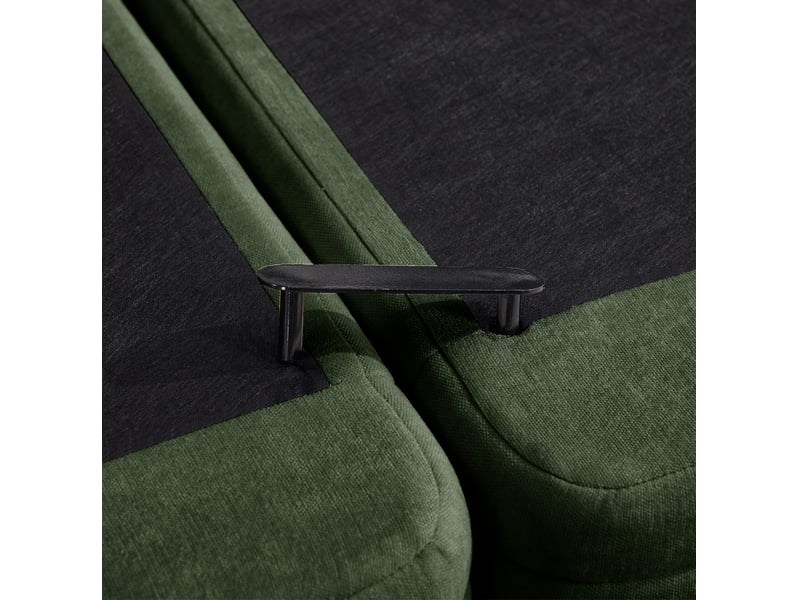  Canapé droit modulable 4 places 330x88x88 cm en chenille vert  - Conforama R
