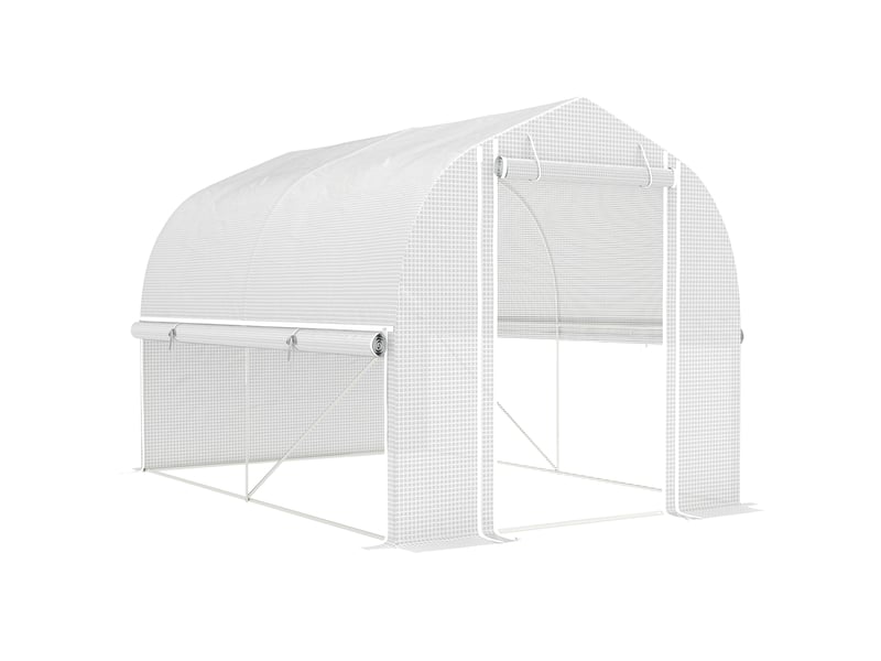  Serre tunnel 300x200x200 cm résistante aux uv métal blanc  - Conforama A