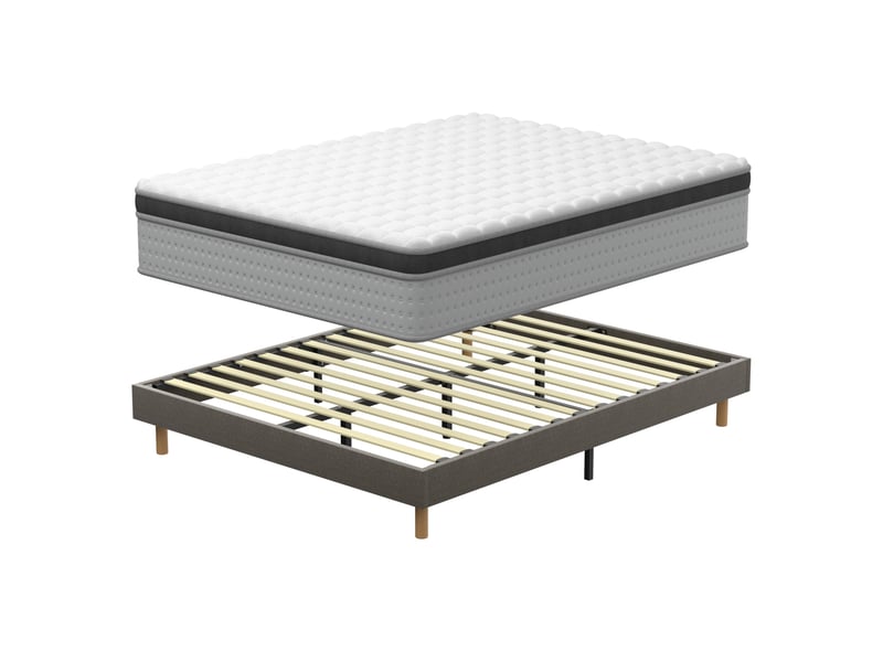  Ensemble matelas + sommier 140x200 cm, mousse à mémoire de forme,épaisseur du matelas 25cm  - Conforama A