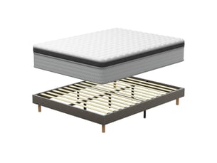 Ensemble matelas et sommier 140x200 cm Ressorts soutien Medium épaisseur 25 cm